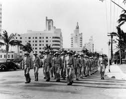 Troops Marching down Oceans Drive